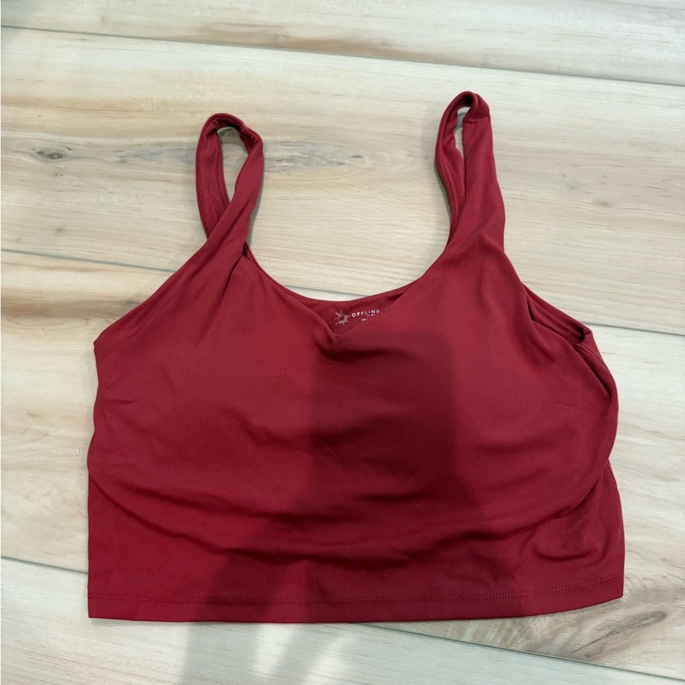 Aerie Longline Deep Red Tank Top